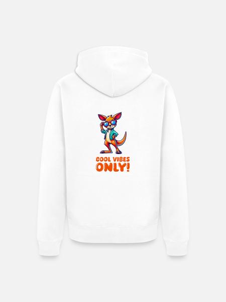 Kangaroo Comic Sunglasses - Unisex Premium Organic Zip Hoodie - white