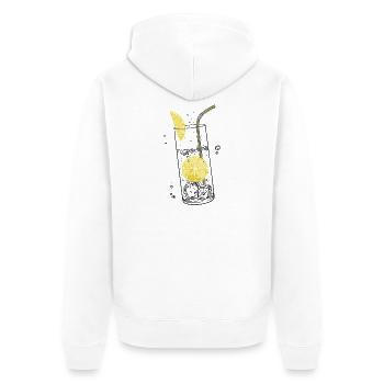 Zitronen Limonade Sommer Limo - Unisex Premium Organic Zip Hoodie - white - Back - Thijin (182cm)