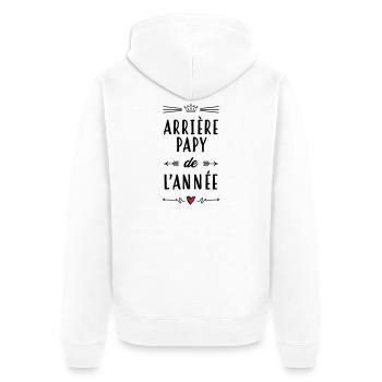 Papy Papi Grand-Père Retraite famille - Veste à capuche bio Premium Unisexe - blanc - Dos - Thijin (182cm)