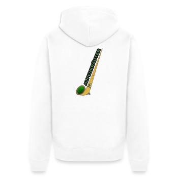 Alphorn Bong - Unisex Premium Bio Zip Hoodie - Weiß - Hinten - Thijin (182cm)