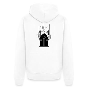 Moschee Lichter und Sterne - Unisex Premium Bio Zip Hoodie - Weiß - Hinten - Thijin (182cm)
