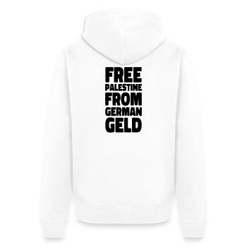 solidarity with Israel - Unisex Premium Organic Zip Hoodie - white - Back - Thijin (182cm)