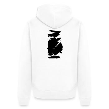 Farbwischer Klecks - Unisex Premium Bio Zip Hoodie - Weiß - Hinten - Thijin (182cm)
