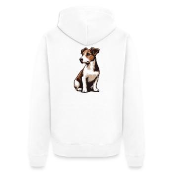 Jack Russell Terrier - Veste à capuche bio Premium Unisexe - blanc - Dos - Thijin (182cm)