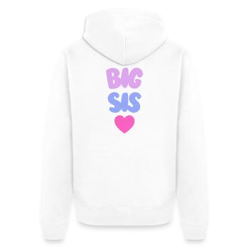 Big Sis Love - Unisex Premium Bio Zip Hoodie - Weiß - Hinten - Thijin (182cm)