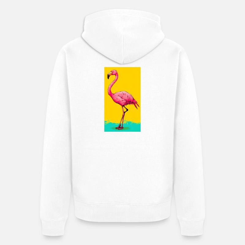 Flamant - Veste à capuche bio Premium Unisexe - blanc