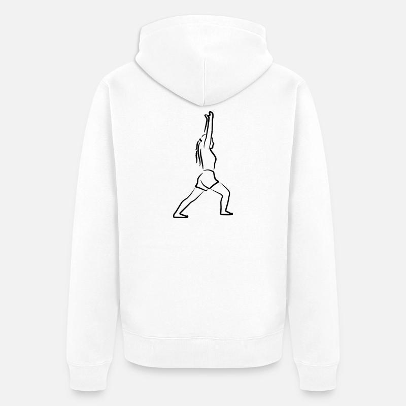 Dessin de Yogini - Veste à capuche bio Premium Unisexe - blanc