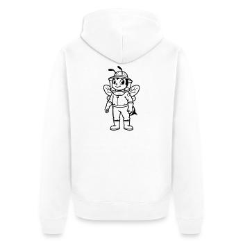 Imker - Unisex Premium Bio Zip Hoodie - Weiß - Hinten - Thijin (182cm)