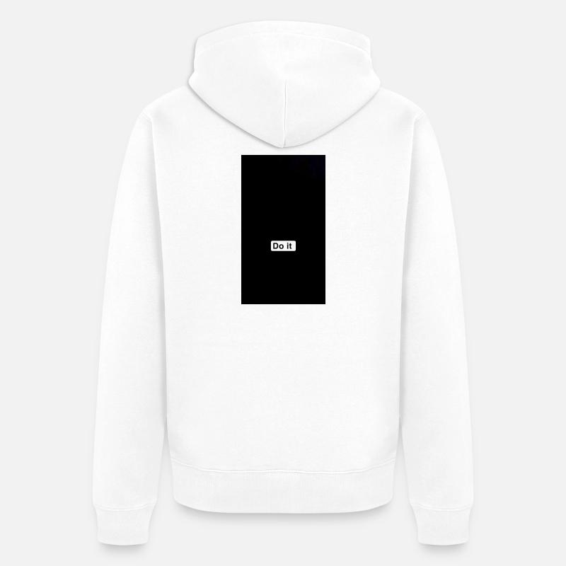 Faites-le en noir minimal - Veste à capuche bio Premium Unisexe - blanc