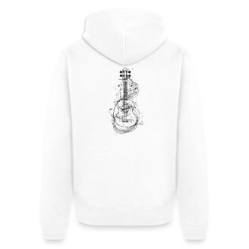 Art en ligne de ukulélé - Veste à capuche bio Premium Unisexe - blanc - Dos - Thijin (182cm)