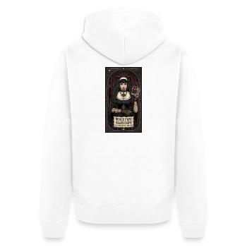 Never Pray, Always Sins Gothic Nun - Unisex Premium Organic Zip Hoodie - white - Back - Thijin (182cm)