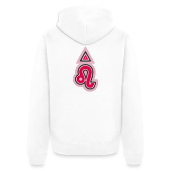 Lion et Feu tribaux du zodiaque - Veste à capuche bio Premium Unisexe - blanc - Dos - Thijin (182cm)