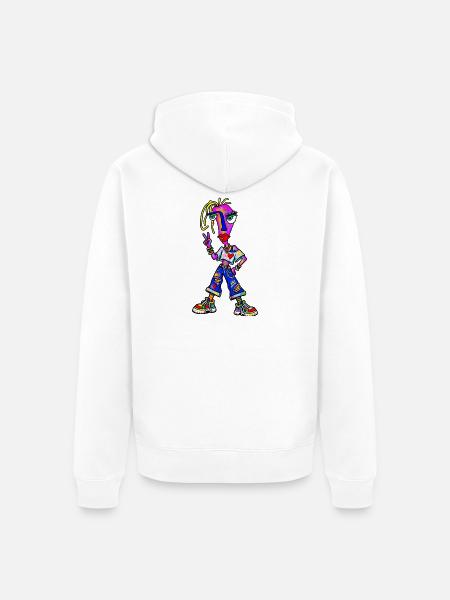 Neon Punk Portrait - Unisex Premium Bio Zip Hoodie - Weiß