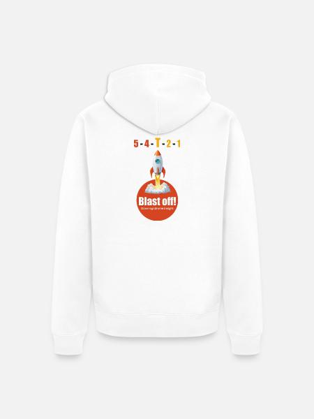 5-4-T-2-1 Abschuss: Down-Syndrom-Einsicht - Unisex Premium Bio Zip Hoodie - Weiß