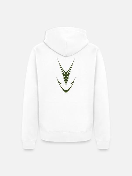 Geometrische Grün-Verflechtung - Unisex Premium Bio Zip Hoodie - Weiß