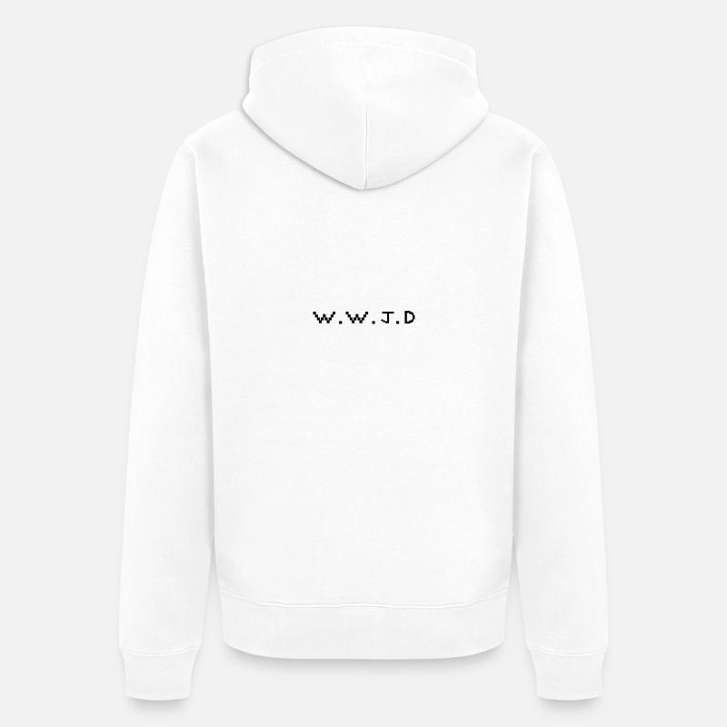 WWJD - Veste à capuche bio Premium Unisexe - blanc