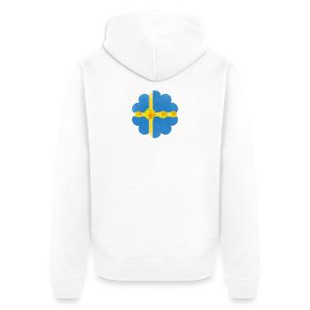 Suède Pissenlit Fleurs Suède Drapeau - Veste à capuche bio Premium Unisexe - blanc - Dos - Thijin (182cm)