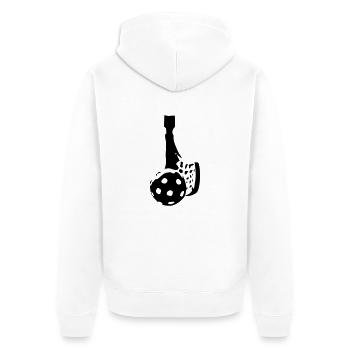 Unihockey 1 - Unisex Premium Bio Zip Hoodie - Weiß - Hinten - Thijin (182cm)