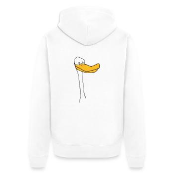 Quak! - Unisex Premium Bio Zip Hoodie - Weiß - Hinten - Thijin (182cm)