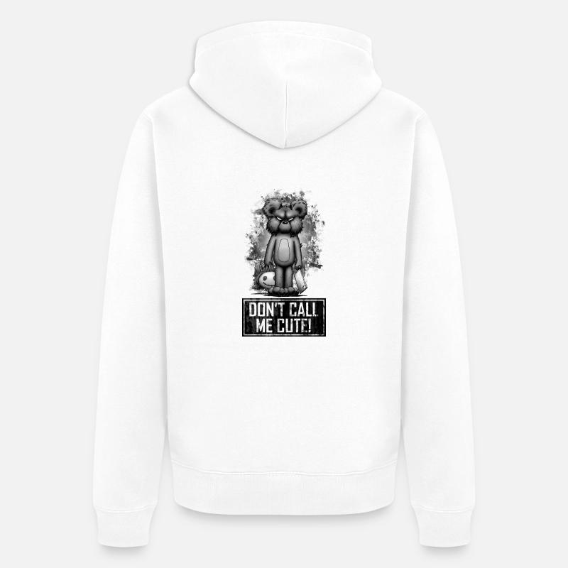Teddy - Don't Call Me Cute - Veste à capuche bio Premium Unisexe - blanc