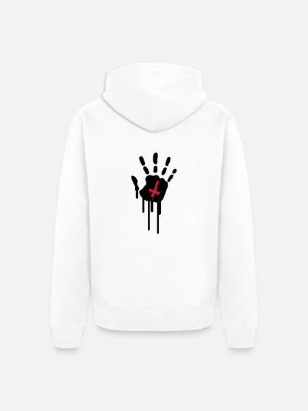 Bloody Handprint - Unisex Premium Bio Zip Hoodie - Weiß