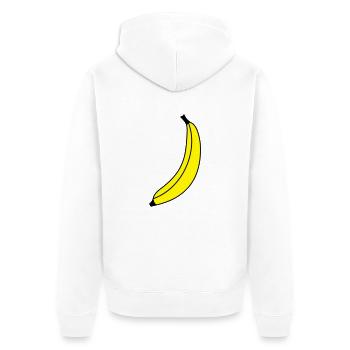 Leuchtend gelbe Banane - Unisex Premium Bio Zip Hoodie - Weiß - Hinten - Thijin (182cm)