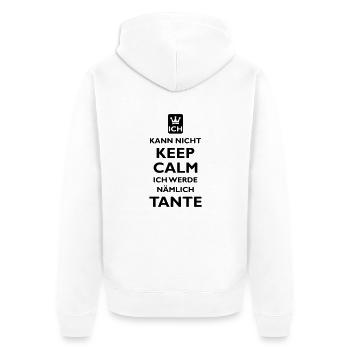 KEEP CALM TANTE - Unisex Premium Bio Zip Hoodie - Weiß - Hinten - Thijin (182cm)