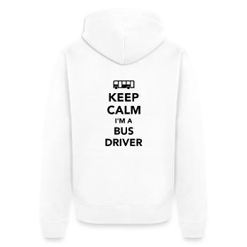Busfahrer - Unisex Premium Bio Zip Hoodie - Weiß - Hinten - Thijin (182cm)