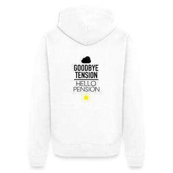 Goodbye Tension - Hello Pension - Veste à capuche bio Premium Unisexe - blanc - Dos - Thijin (182cm)