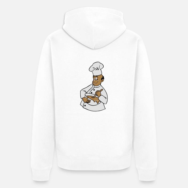 cuisinier chapeau de chef remuer - Veste à capuche bio Premium Unisexe - blanc
