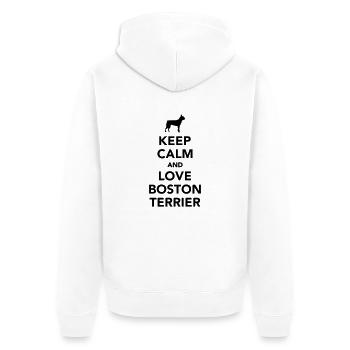 Boston Terrier - Unisex Premium Organic Zip Hoodie - white - Back - Thijin (182cm)