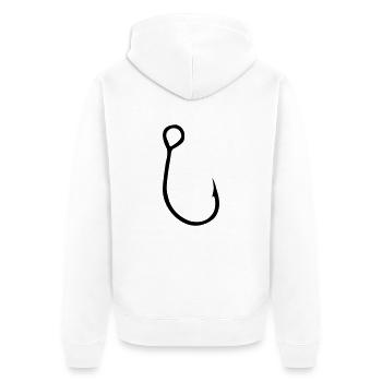 angelhaken - Unisex Premium Bio Zip Hoodie - Weiß - Hinten - Thijin (182cm)