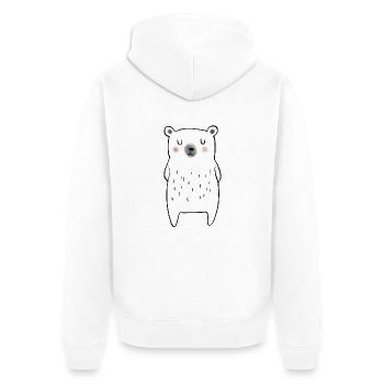 Kleiner Eisbär - Unisex Premium Bio Zip Hoodie - Weiß - Hinten - Thijin (182cm)