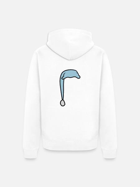 Sleeping cap with bobblehead - Unisex Premium Organic Zip Hoodie - white
