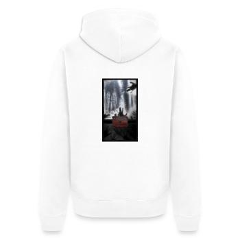 T-shirt creepy forest entering forbidden gift - Unisex Premium Organic Zip Hoodie - white - Back - Thijin (182cm)