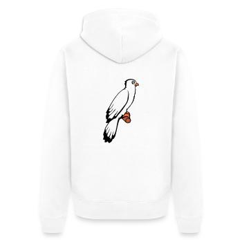 oiseau assis mignon cage branche animal de compagnie cher perroquet - Veste à capuche bio Premium Unisexe - blanc - Dos - Thijin (182cm)