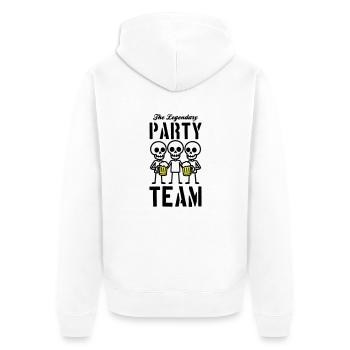 Skeleton Beer Party Team - Unisex Premium Organic Zip Hoodie - white - Back - Thijin (182cm)