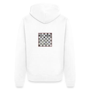 Matt in15 - Unisex Premium Bio Zip Hoodie - Weiß - Hinten - Thijin (182cm)
