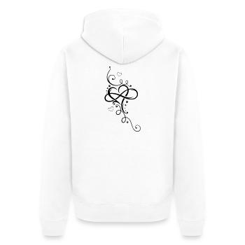 Tribal Heart with large infinity loop - Unisex Premium Organic Zip Hoodie - white - Back - Thijin (182cm)