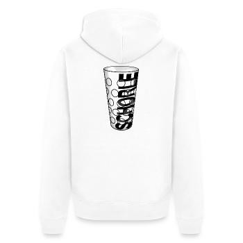 Schorleglas black - Unisex Premium Bio Zip Hoodie - Weiß - Hinten - Thijin (182cm)