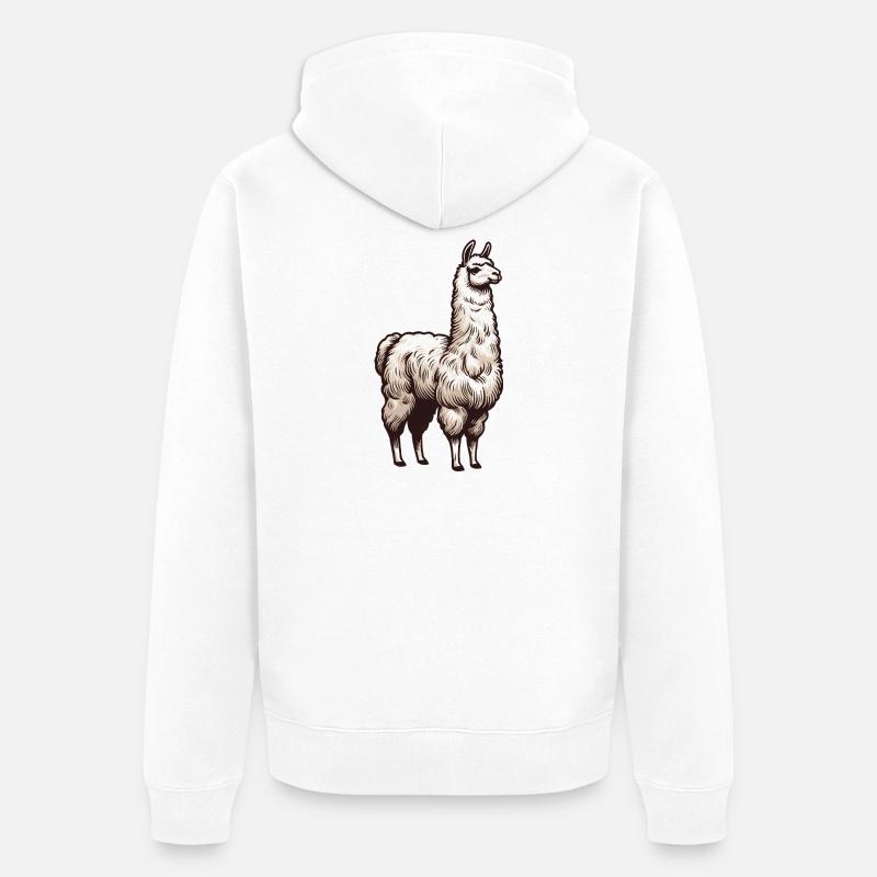 Lama blanc - Veste à capuche bio Premium Unisexe - blanc