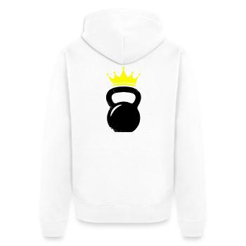 Logo de la salle de sport Kettlebell Crown - Veste à capuche bio Premium Unisexe - blanc - Dos - Thijin (182cm)