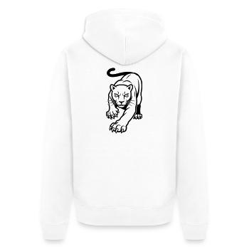 panther - Unisex Premium Organic Zip Hoodie - white - Back - Thijin (182cm)