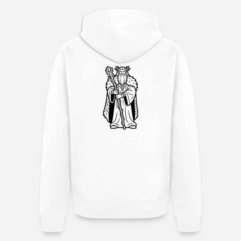 Druide - Unisex Premium Bio Zip Hoodie - Weiß