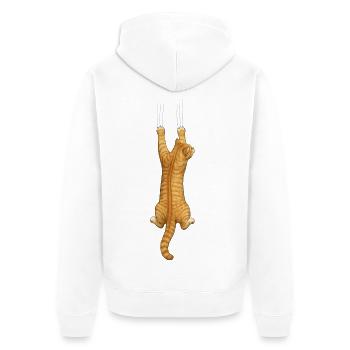 Cat Lovers  - Unisex Premium Bio Zip Hoodie - Weiß - Hinten - Thijin (182cm)