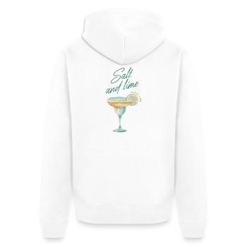 Salz Limette Fiesta - Unisex Premium Bio Zip Hoodie - Weiß - Hinten - Thijin (182cm)