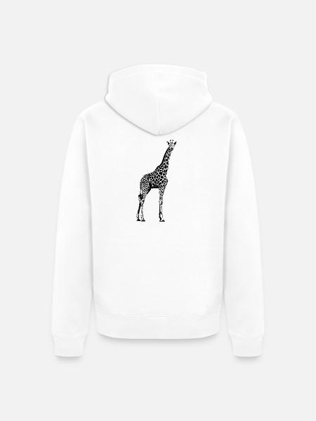 Giraffe Grafik - Unisex Premium Bio Zip Hoodie - Weiß