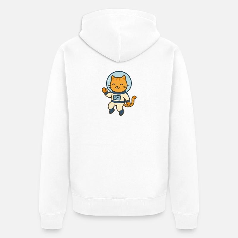 Astrokatze - Unisex Premium Bio Zip Hoodie - Weiß