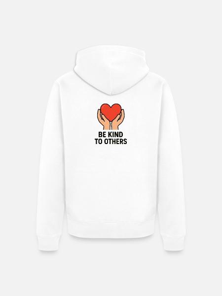 Hands Holding Heart of Kindness - Unisex Premium Organic Zip Hoodie - white
