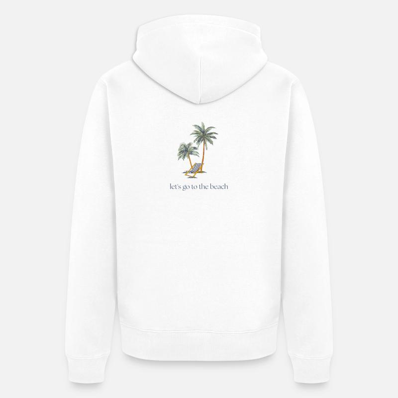 Allons à la plage - Veste à capuche bio Premium Unisexe - blanc